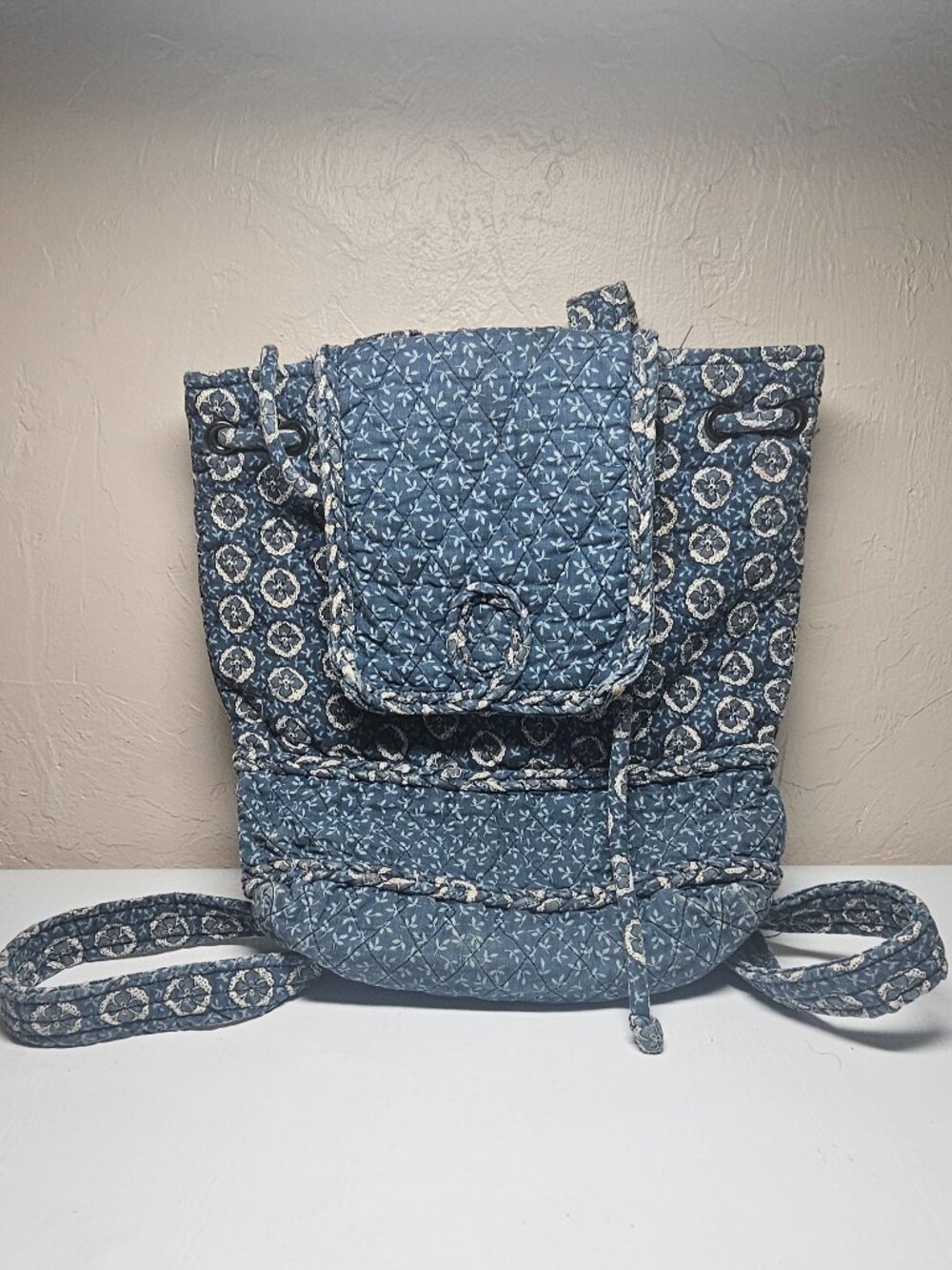 Vera Bradley Seaport Navy Quilted Backpack Paisley 2002